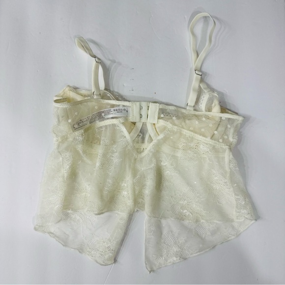 Out From Under Sheer Lace Cropped Babydoll Cami Size Small - Picture 8 of 9